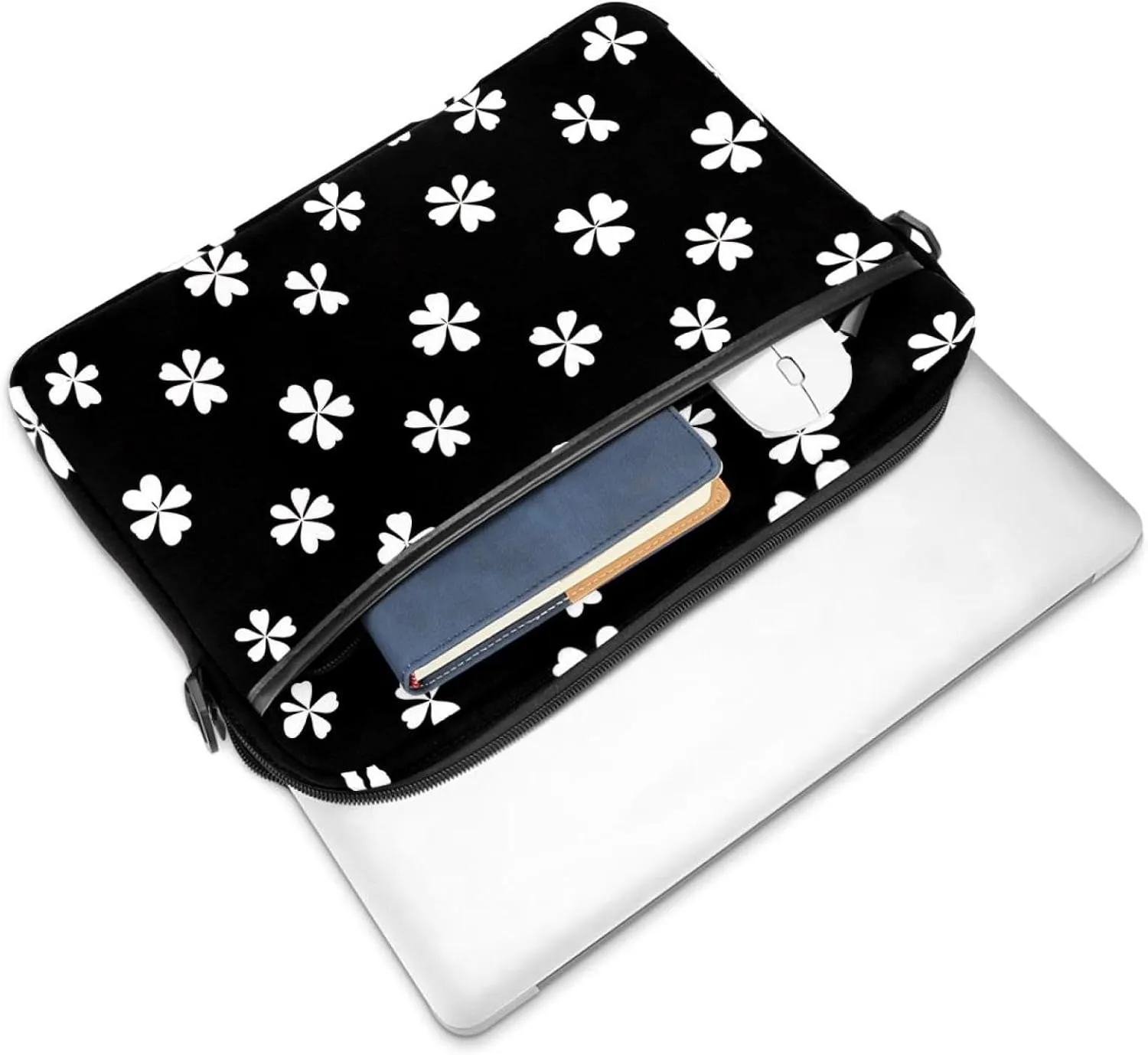 Spring Pattern with Twigs and Moon Laptop Shoulder Bag Slim Computer Briefcase Laptop Sleeve Messenger Case