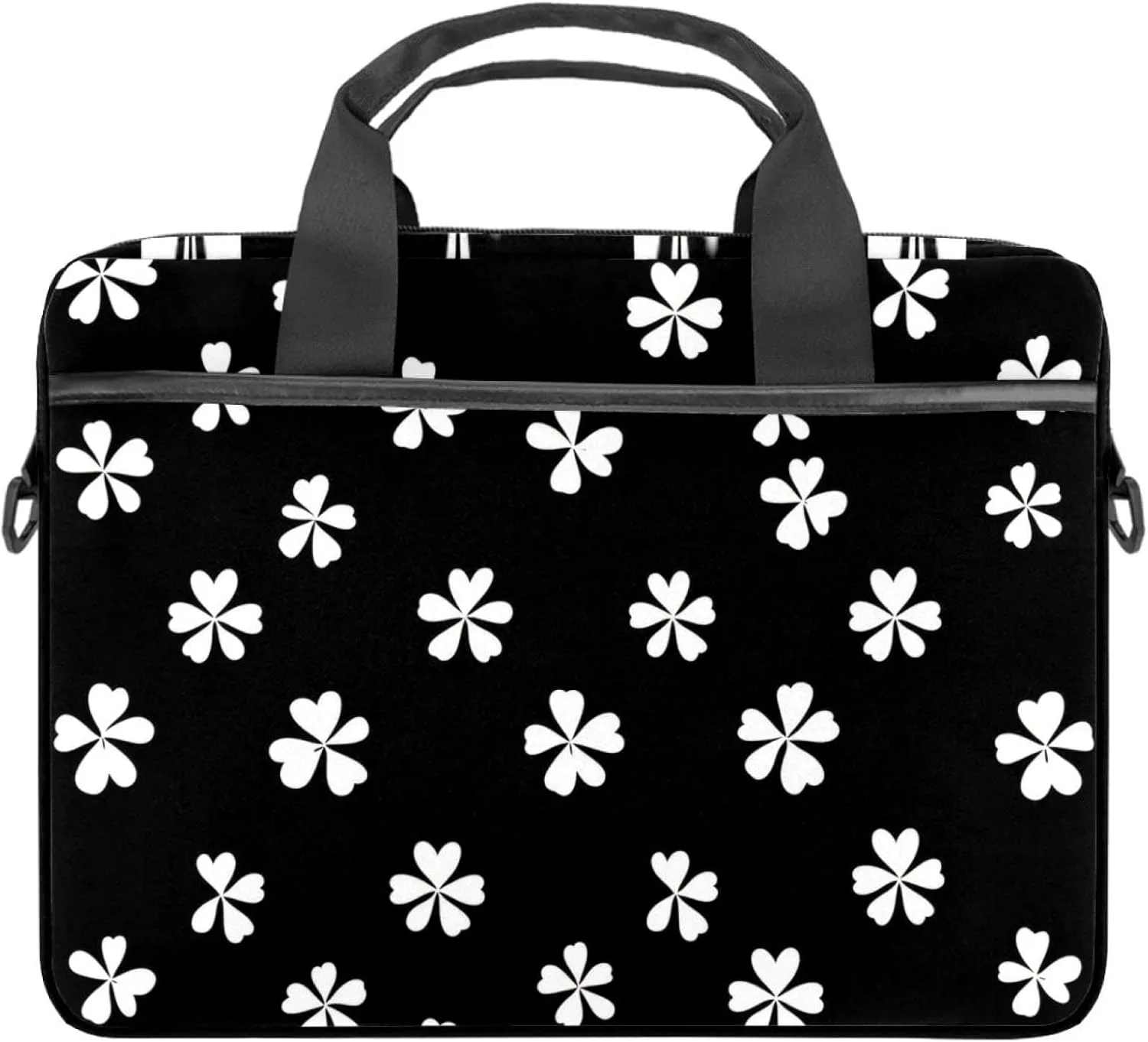 Spring Pattern with Twigs and Moon Laptop Shoulder Bag Slim Computer Briefcase Laptop Sleeve Messenger Case