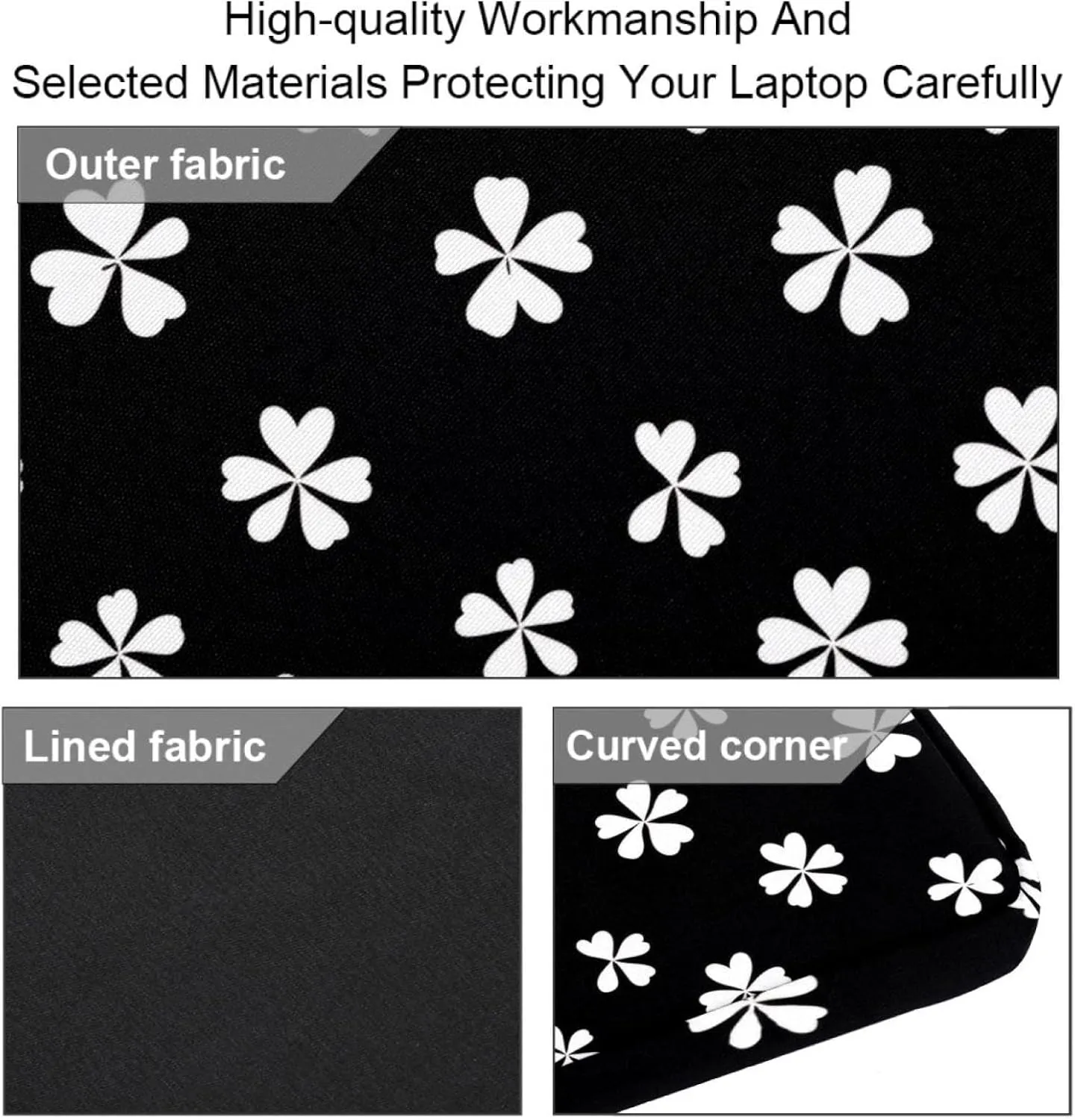 Spring Pattern with Twigs and Moon Laptop Shoulder Bag Slim Computer Briefcase Laptop Sleeve Messenger Case