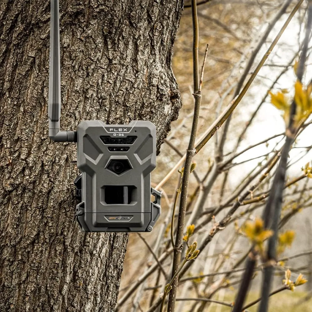 SPYPOINT Flex G-36 Cellular Trail Camera, 36MP Photos and 1080p Videos w/Sound, GPS Enabled, Dual-Sim LTE Connectivity, 100' Flash & Detection Range