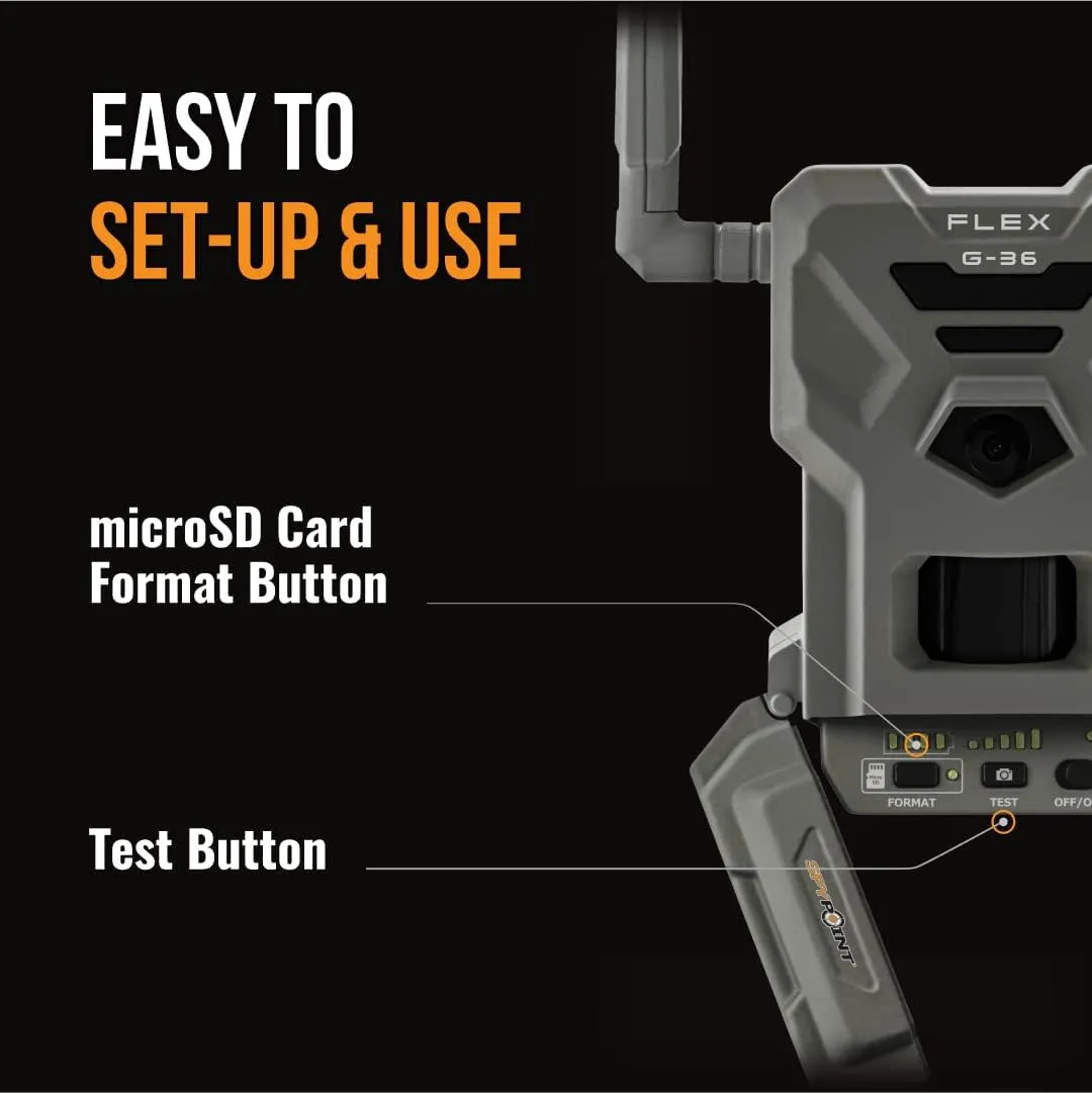 SPYPOINT Flex G-36 Twin Pack Cellular Trail Camera, 36MP Photos and 1080p Videos with Sound, GPS Enabled, Dual-Sim LTE Connectivity, 100' Flash & Detection Range, Responsive Trigger up to .3S