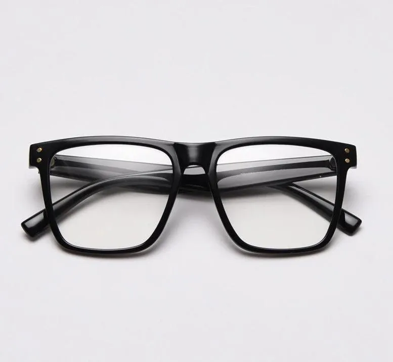 Square Blue Light Blocking Reading Prescription Transparent Glasses For Unisex