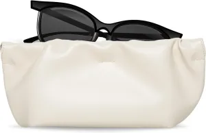 Squeeze Top Sunglass Pouch - Portable Sunglass Organizer Pouch Bags Soft PU Leather Glasses 2 Pack