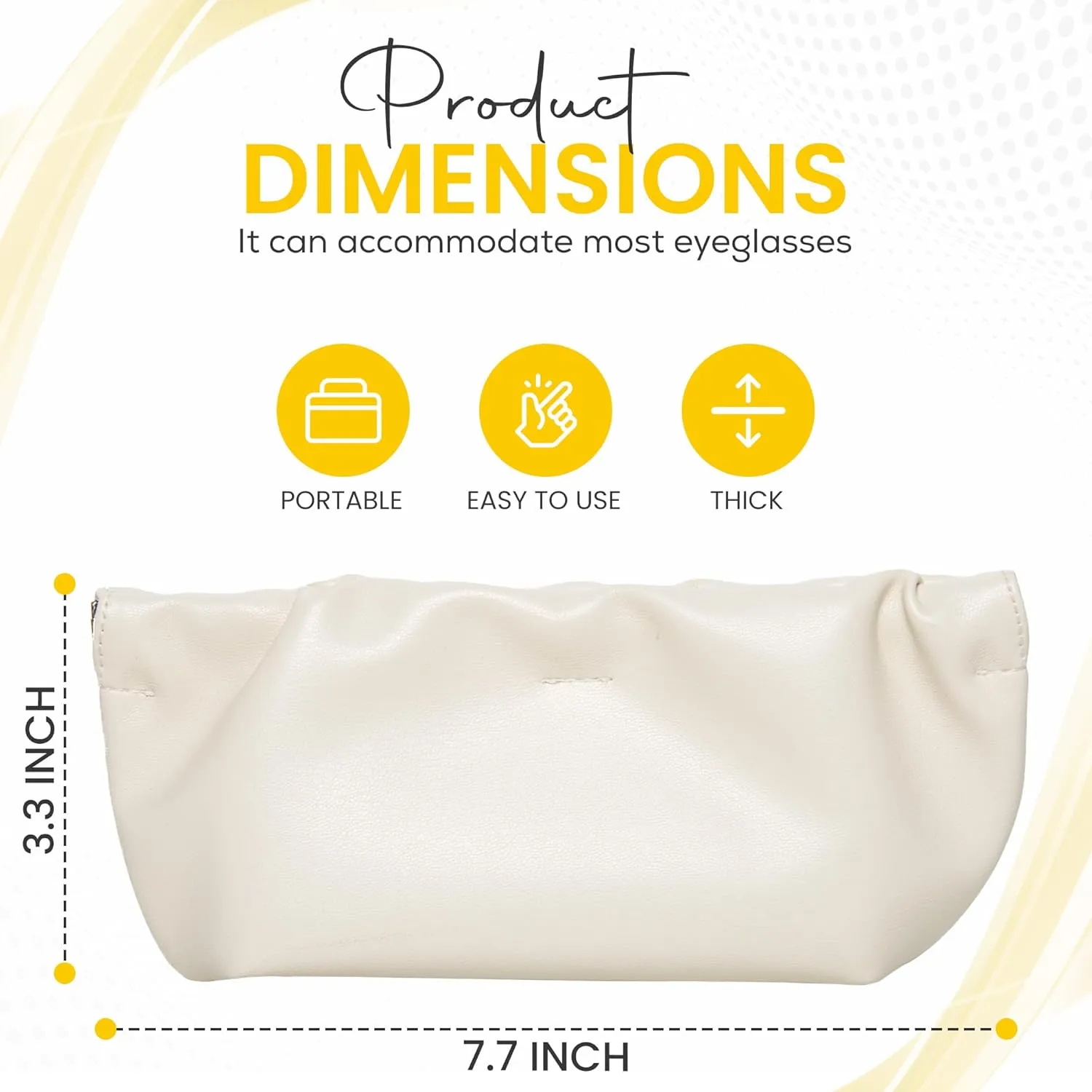 Squeeze Top Sunglass Pouch - Portable Sunglass Organizer Pouch Bags Soft PU Leather Glasses 2 Pack