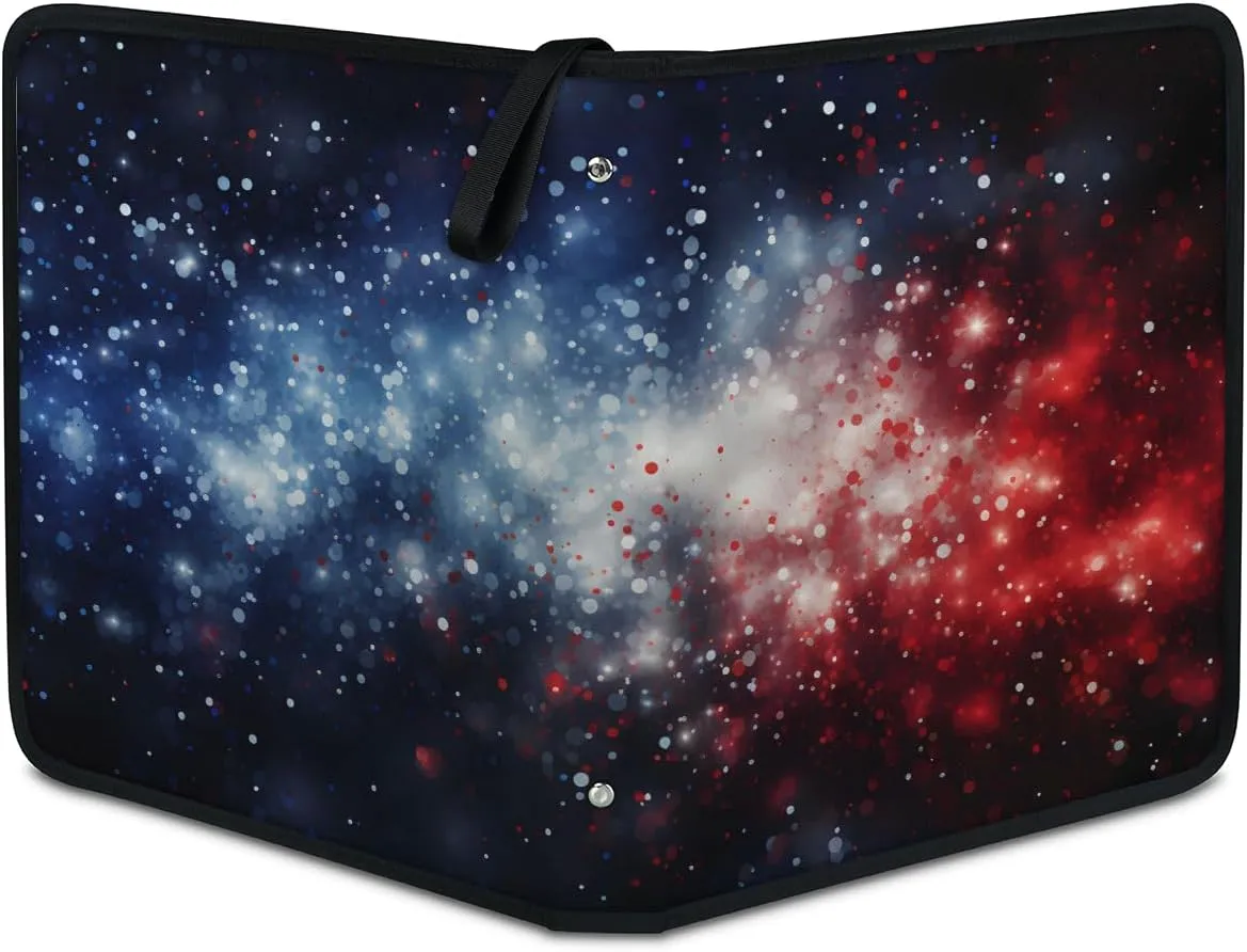 Starry Sky Bright 3 Ring Trading Zipper Binder Strap, Trading Card Binder 9 Pocket, 900 Pockets Card Holder with 50 Removable Sleeves for Game Cards