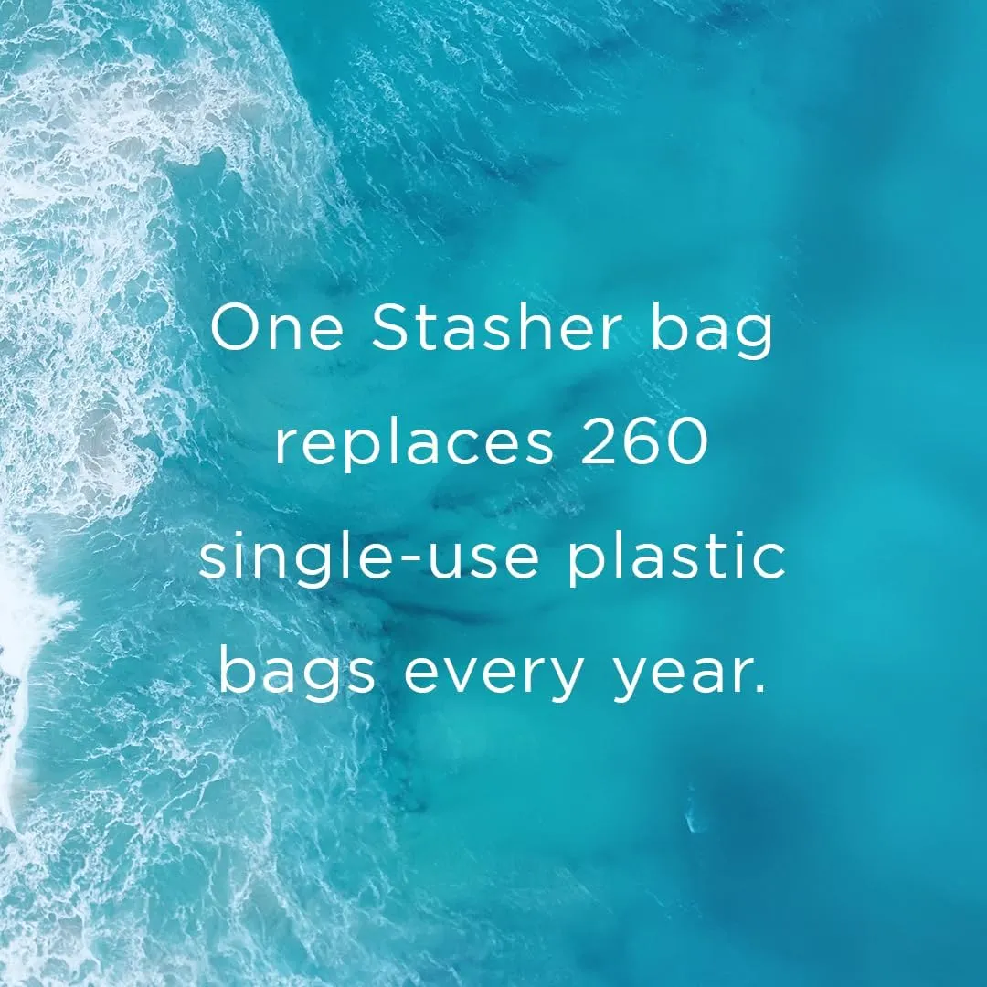 Stasher Premium Silicone Reusable Food Storage Bags, 4-Pack, Clear, Multi-Use Food Storage Bags, Lunch Bag, Travel Containers, BPA Free, Leak-free, Dishwasher-Safe, Eco-friendly