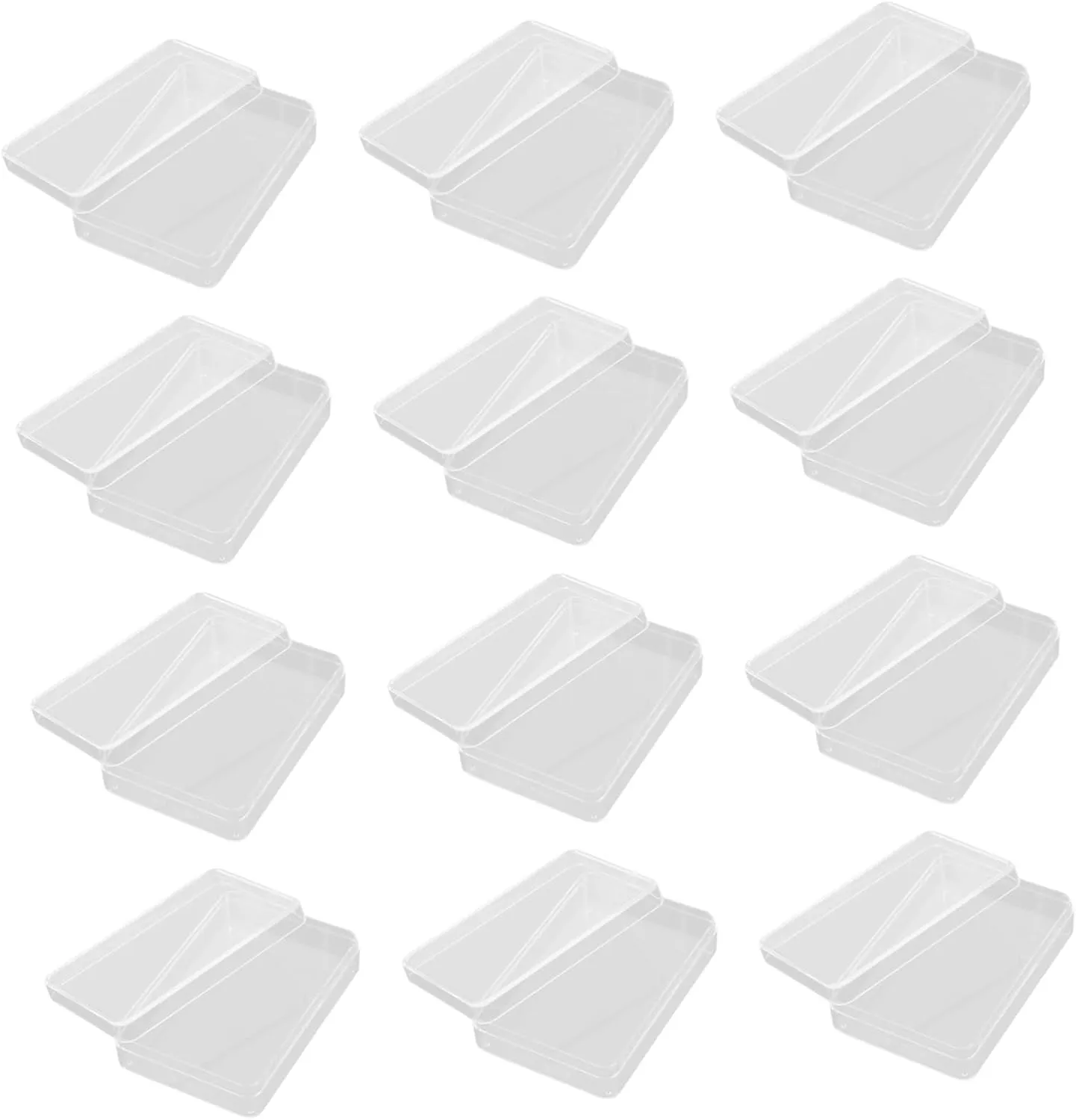 Storage Box 12pcs Poker Cards Container Clear Rectangular Storage Boxes