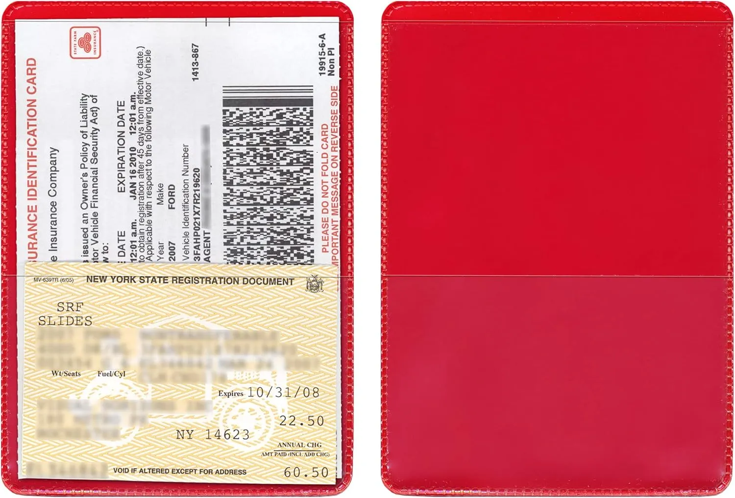STORE SMART - Red-Back Auto Insurance & ID Card Holders - 25 Pack - RFS20-R25