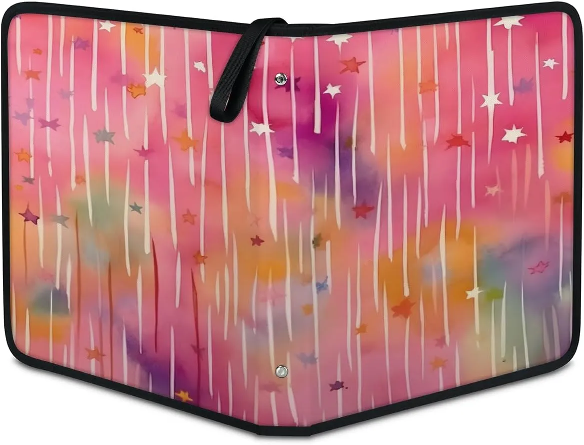 Streamline Pattern 3 Ring Trading Zipper Binder Strap, Trading Card Binder 9 Pocket, 900 Pockets Card Holder with 50 Removable Sleeves for Game Cards