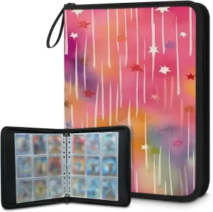 Streamline Pattern 3 Ring Trading Zipper Binder Strap, Trading Card Binder 9 Pocket, 900 Pockets Card Holder with 50 Removable Sleeves for Game Cards
