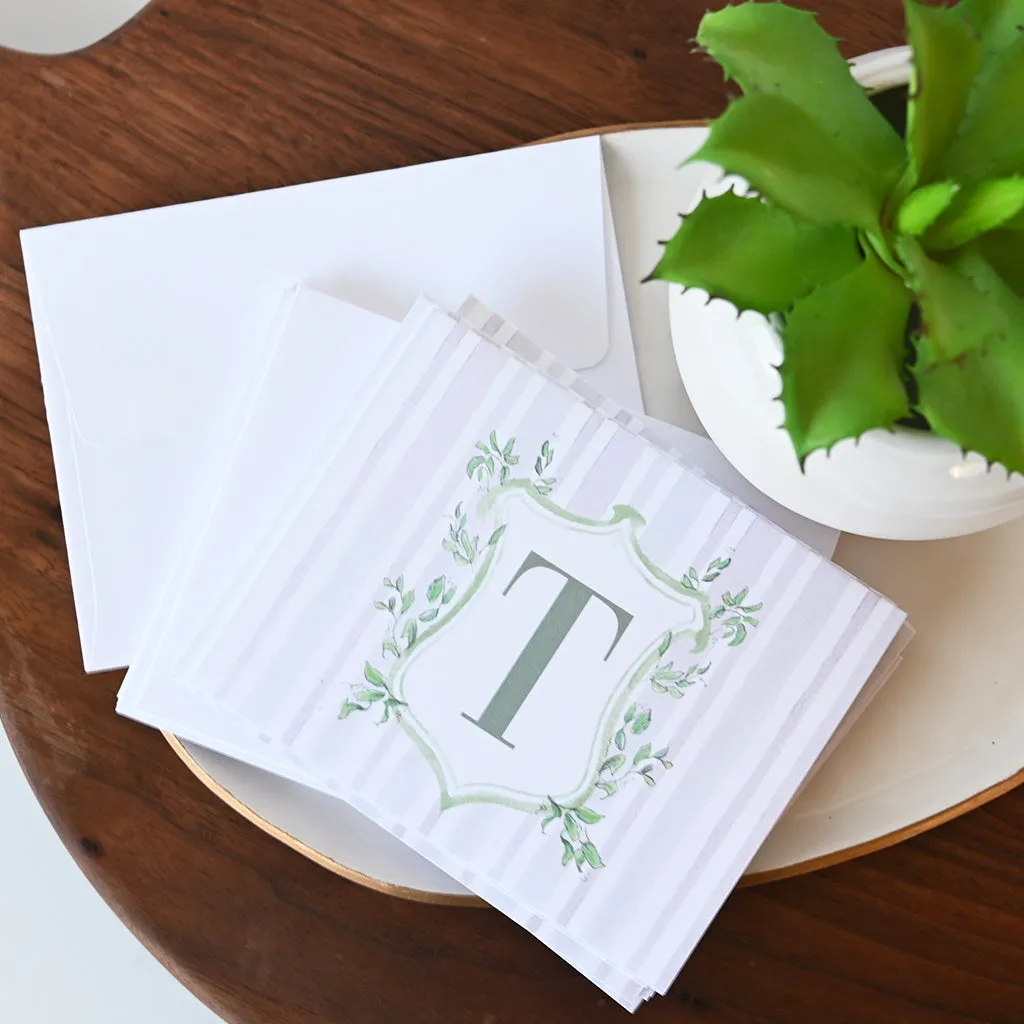 Stripe Initial Notecard Set
