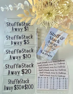 Stuff & Stack Away Saving Challenge Binder Set