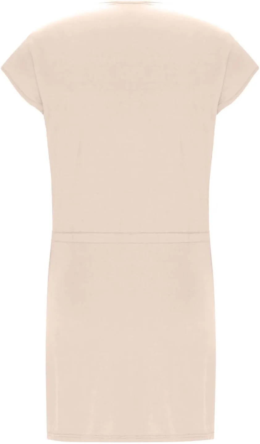 Summer Dresses for Women 2025 Lantern Sleeve V Neck Mini Dress Tie Front A-Line Double Layer Hem Sundress
