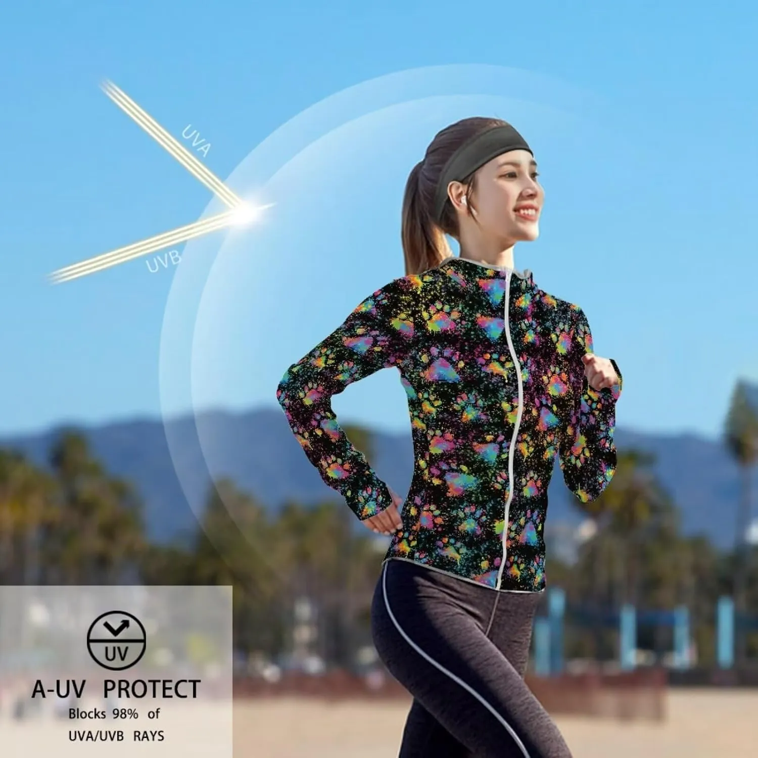 Summer Long Sleeves Sun Shirt,Women UPF 50  Sunshirt with Hooded