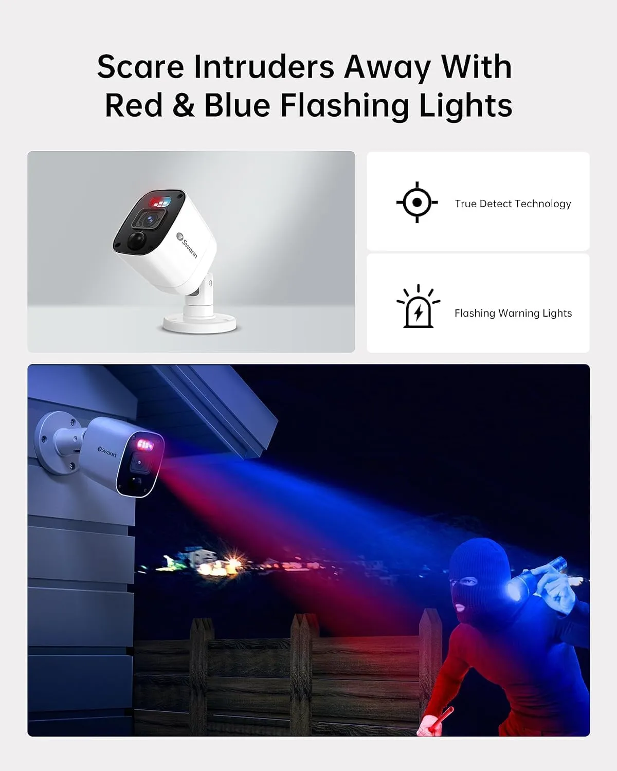 Swann Home Security Camera, 1080p DVR Bullet Surveillance Cameras with 1TB HDD, 8 Channel 8 Cam, Indoor Outdoor Wired Surveillance Camera, WiFi Dongle, Color Night Vision, Heat Motion Detection, LEDs