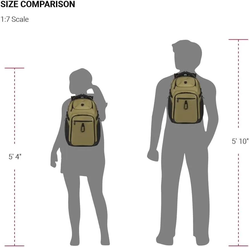SwissGear Endure Scansmart Laptop Backpack, Olive, 17.75-Inch