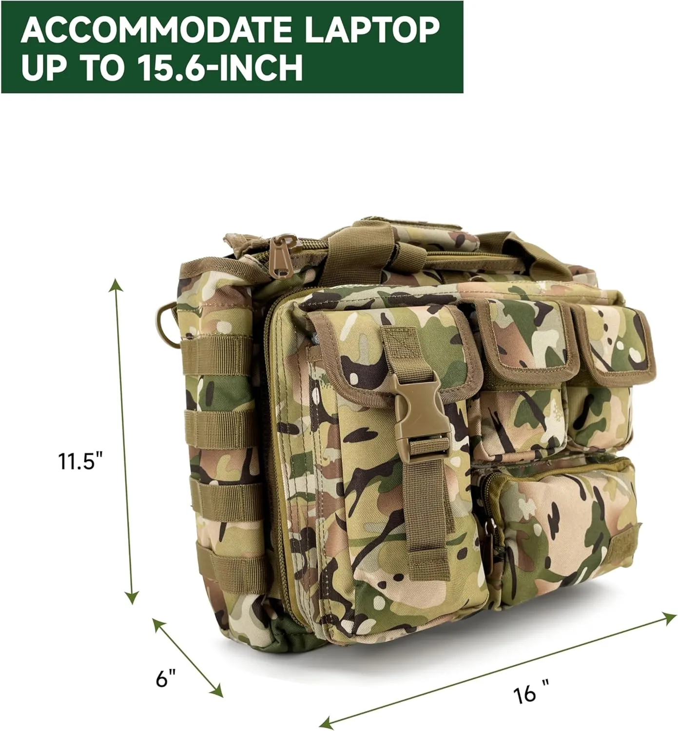 TaktZeit Military Briefcase 15.6Inch Tactical Laptop Messenger Bag Laptop for Hiking, Cycling, Camping and Daily Use