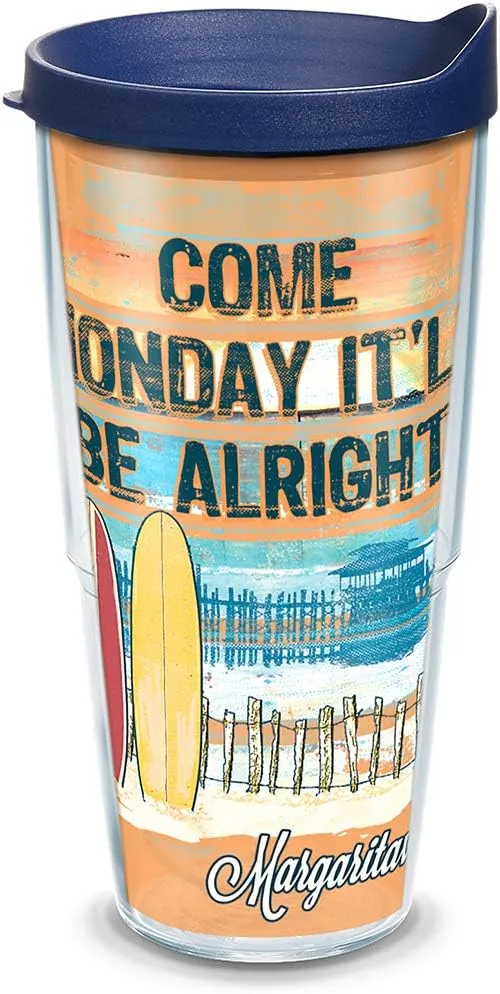 Tervis 1319374 Margaritaville - Come Monday Insulated Tumbler with Wrap and Lid 24 oz - Tritan Clear