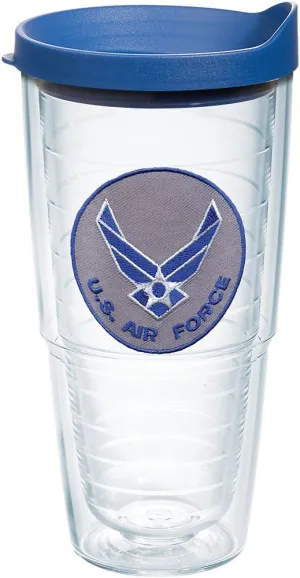 Tervis Air Force Tumbler with Lid, 24 oz, Clear