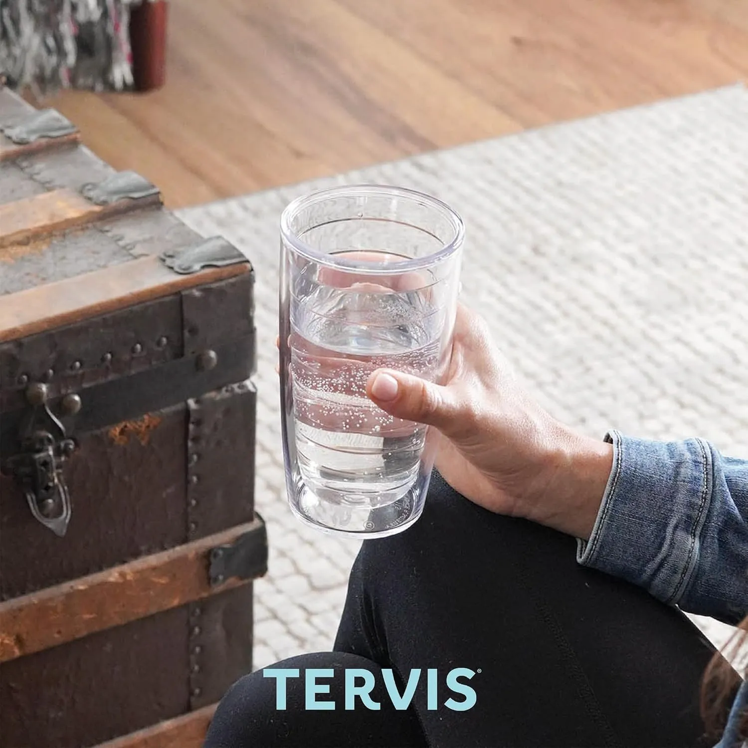 Tervis Clear & Colorful Lidded Made in USA Double Walled Insulated Tumbler Travel Cup Keeps Drinks Cold & Hot, 16oz, Citrus Sunrise Lid