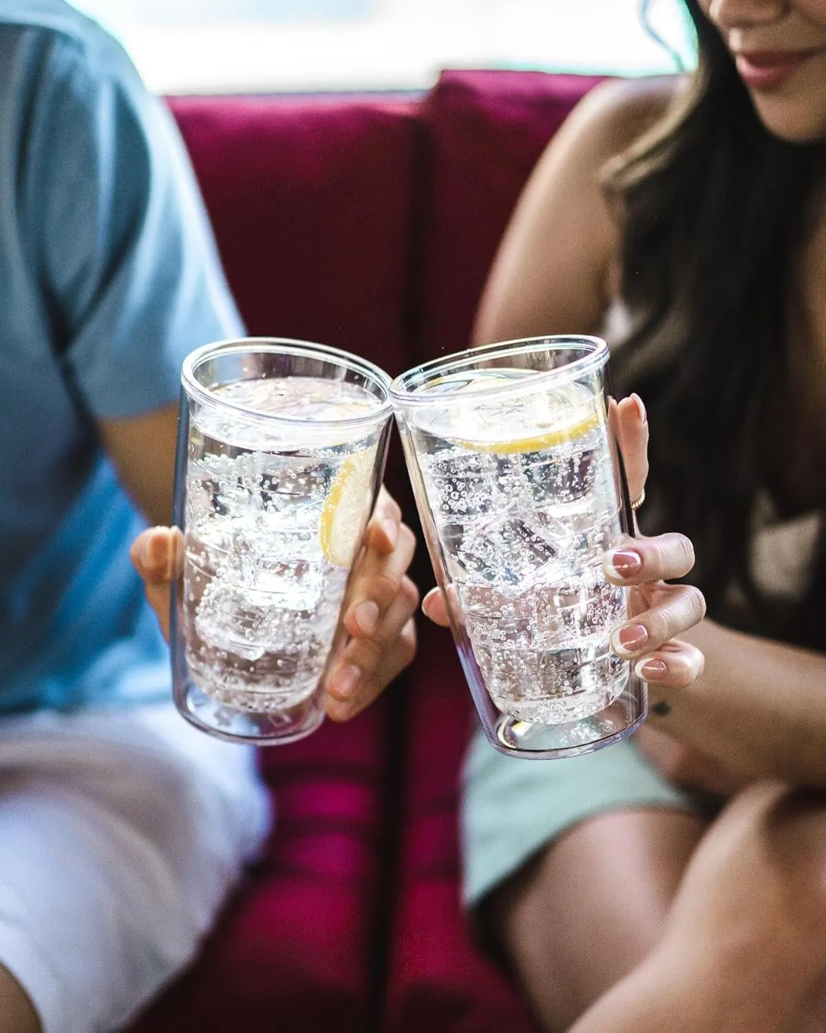 Tervis Clear & Colorful Tabletop - Bayou View Collection Made in USA Double Walled Insulated Tumbler Travel Cup Keeps Drinks Cold & Hot, 16oz - 4pk, Assorted Pastels