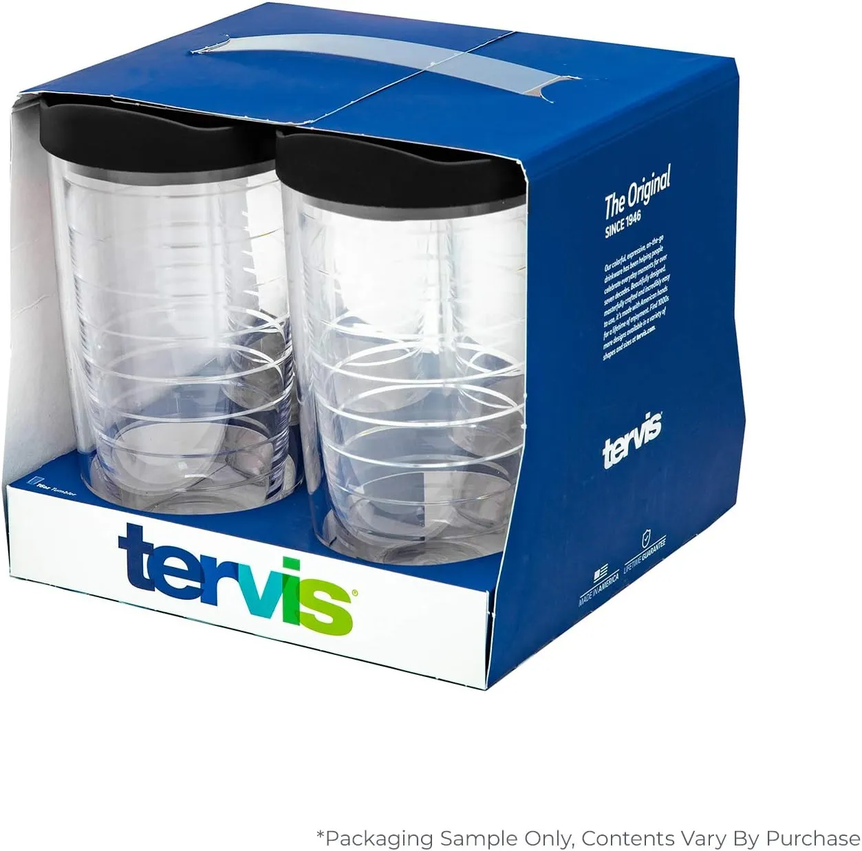 Tervis Clear & Colorful Tabletop Made in USA Double Walled Insulated Tumbler Travel Cup Keeps Drinks Cold & Hot, 16oz - 4pk, Citrus Sunrise