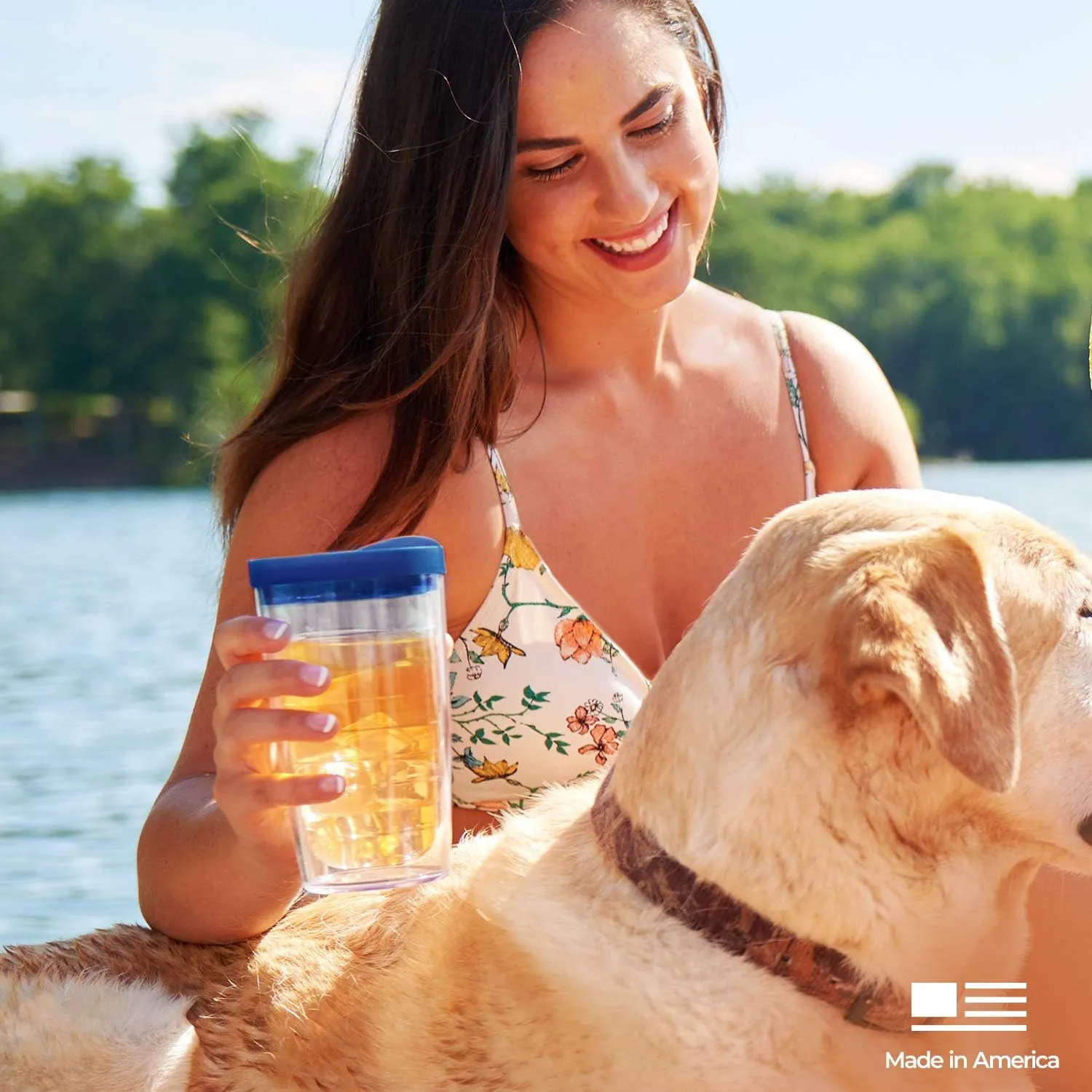 Tervis Clear & Colorful Tabletop Made in USA Double Walled Insulated Tumbler Travel Cup Keeps Drinks Cold & Hot, 16oz - 4pk, Citrus Sunrise