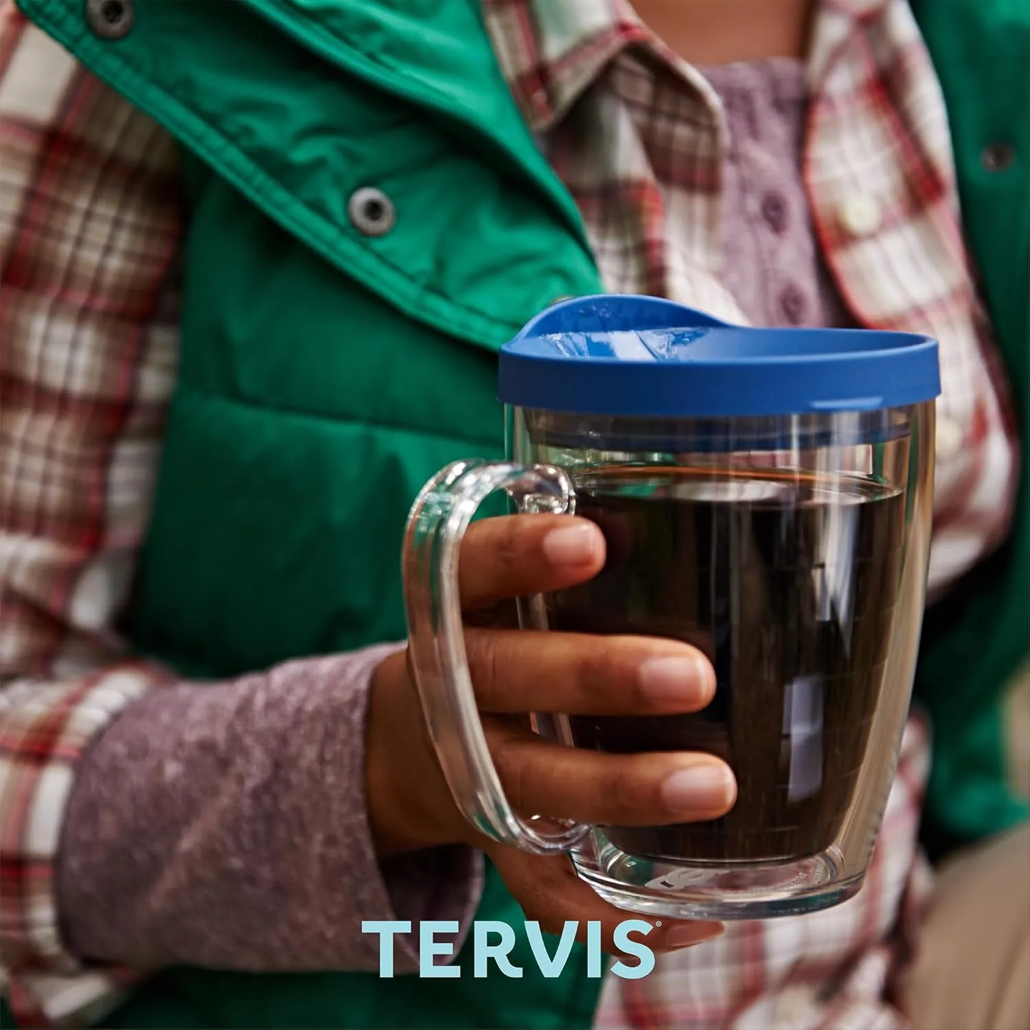 Tervis Grandma Floral Made in USA Double Walled Insulated Tumbler Travel Cup Keeps Drinks Cold & Hot, 16oz Mug, Clear