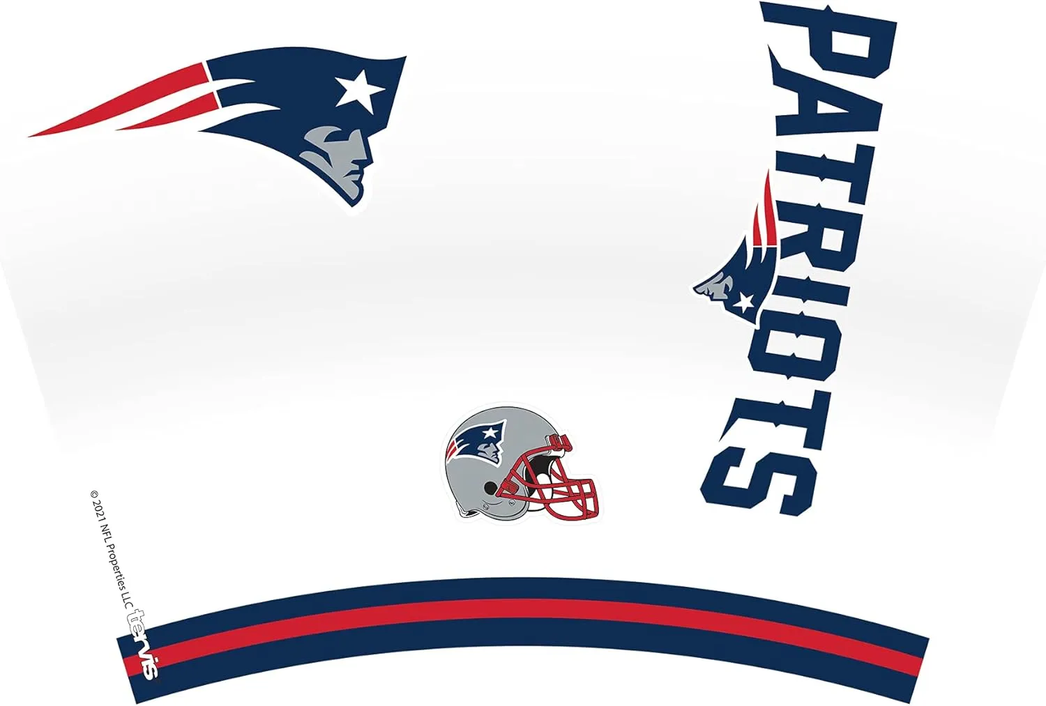 Tervis Made in USA Double Walled NFL New England Patriots Arctic Insulated Tumbler Cup Keeps Drinks Cold & Hot, 24oz, Clear