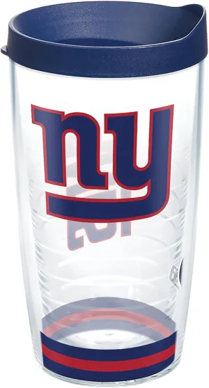 Tervis Made in USA Double Walled NFL New York Giants Arctic Insulated Tumbler Cup Keeps Drinks Cold & Hot, 16oz, Clear