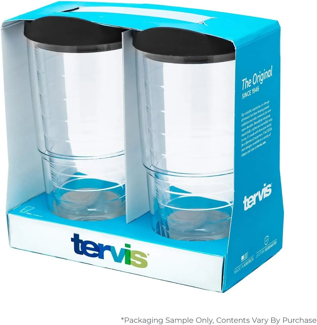 Tervis Margaritaville - Island Time Made in USA Double Walled Insulated Tumbler Travel Cup Keeps Drinks Cold & Hot, 24oz - 2pk, Clear
