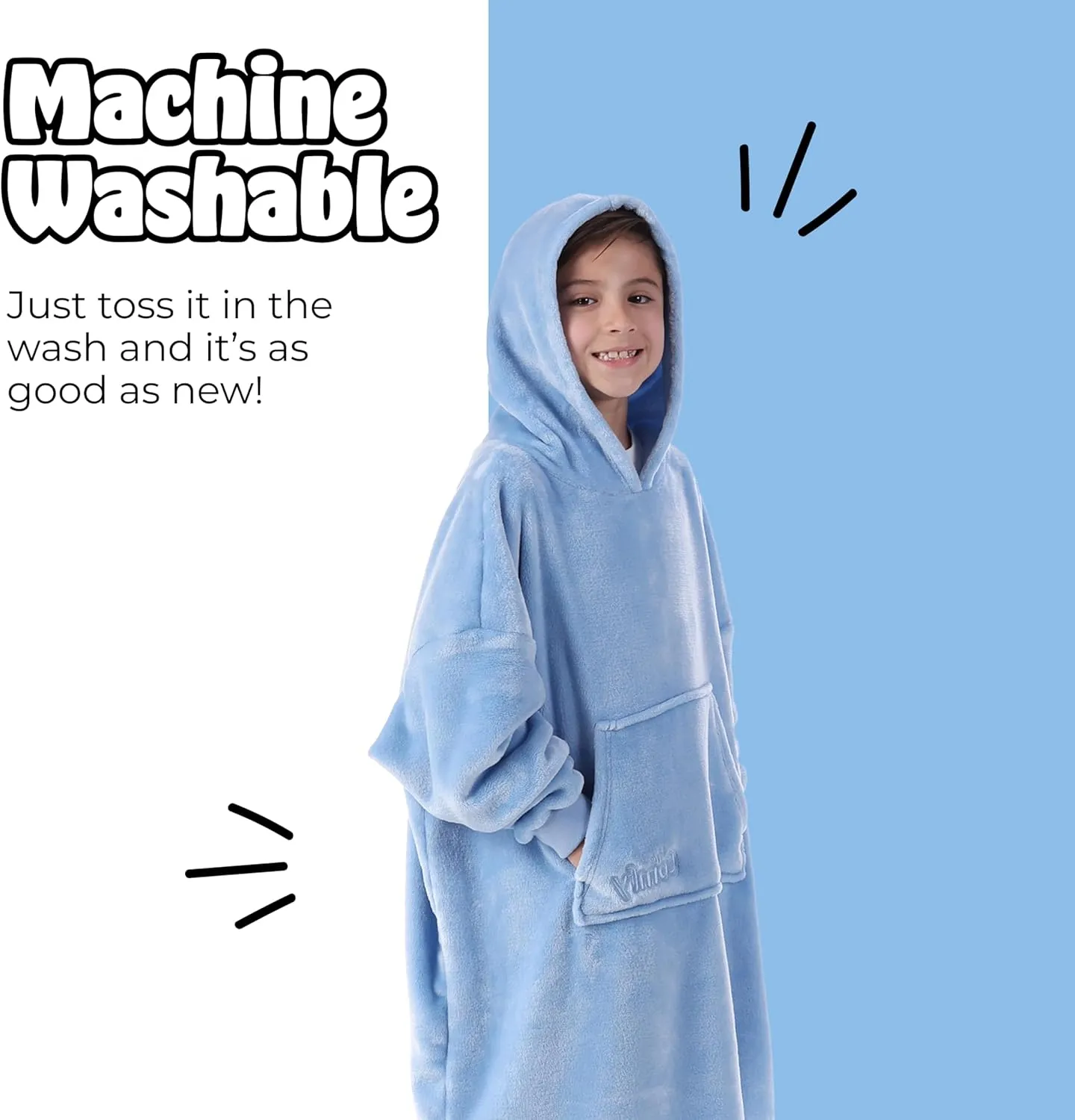 THE COMFY Dream Jr | Lightweight Microfiber Fleece Wearable Blanket for Kids, With Hood and Oversized Pocket from Shark Tank, Warm and Cozy Gifts for Children