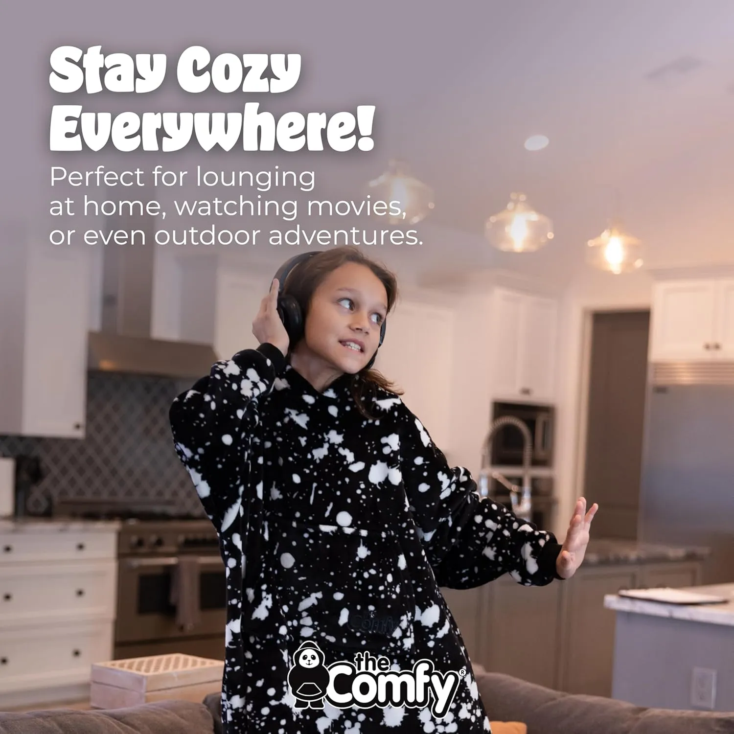 THE COMFY Dream Jr | Lightweight Microfiber Fleece Wearable Blanket for Kids, With Hood and Oversized Pocket from Shark Tank, Warm and Cozy Gifts for Children