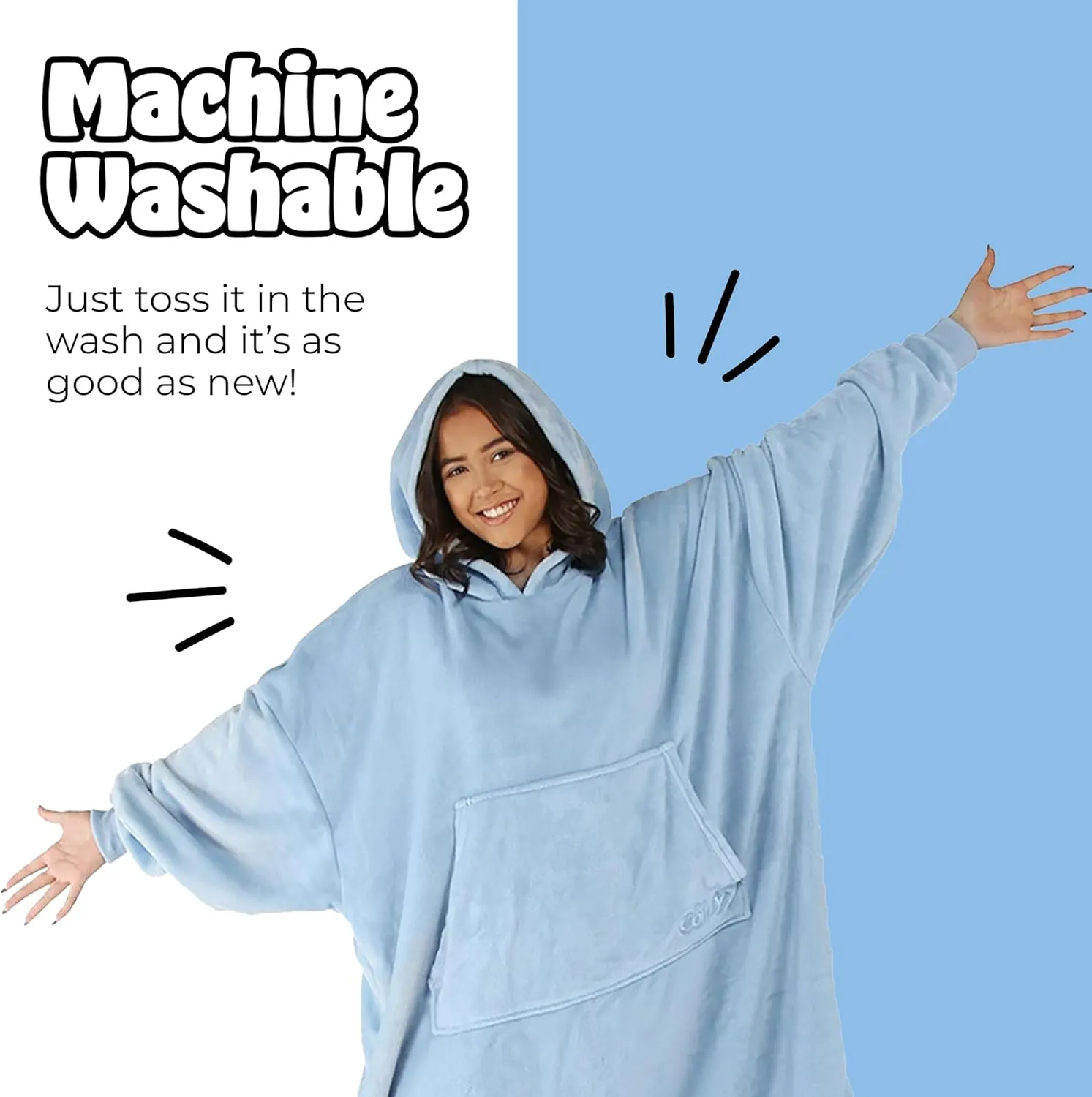 THE COMFY Dream | Lightweight Microfiber Fleece Wearable Blanket, Oversized Design with Hood from Shark Tank, Soft Oversized Pocket Blanket, Warm and Cozy Gifts