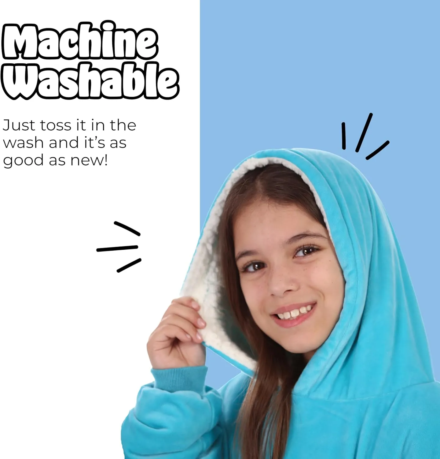 THE COMFY Original Jr | Oversized Sherpa Fleece Wearable Blanket for Kids with Hood & Pocket | Seen on Shark Tank