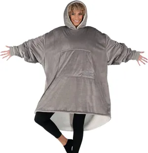 THE COMFY Original | Sherpa Lined Microfiber Fleece Wearable Blanket, Oversized Design with Hood and Pocket from Shark Tank