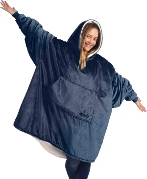 THE COMFY Original | Sherpa Lined Microfiber Fleece Wearable Blanket, Oversized Design with Hood and Pocket from Shark Tank
