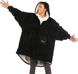 THE COMFY Original | Sherpa Lined Microfiber Fleece Wearable Blanket, Oversized Design with Hood and Pocket from Shark Tank