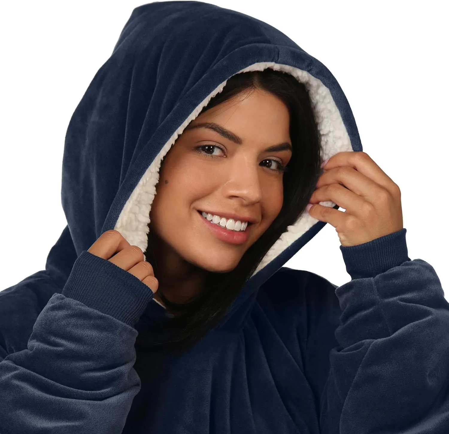 THE COMFY Original | Sherpa Lined Microfiber Fleece Wearable Blanket, Oversized Design with Hood and Pocket from Shark Tank