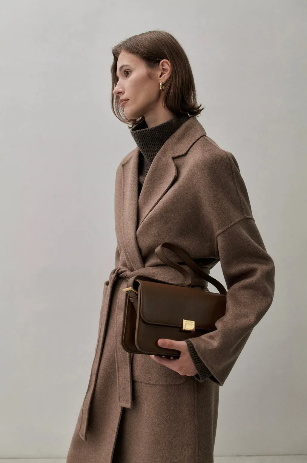 THE CURATED smooth leather bag with strap / GHW
