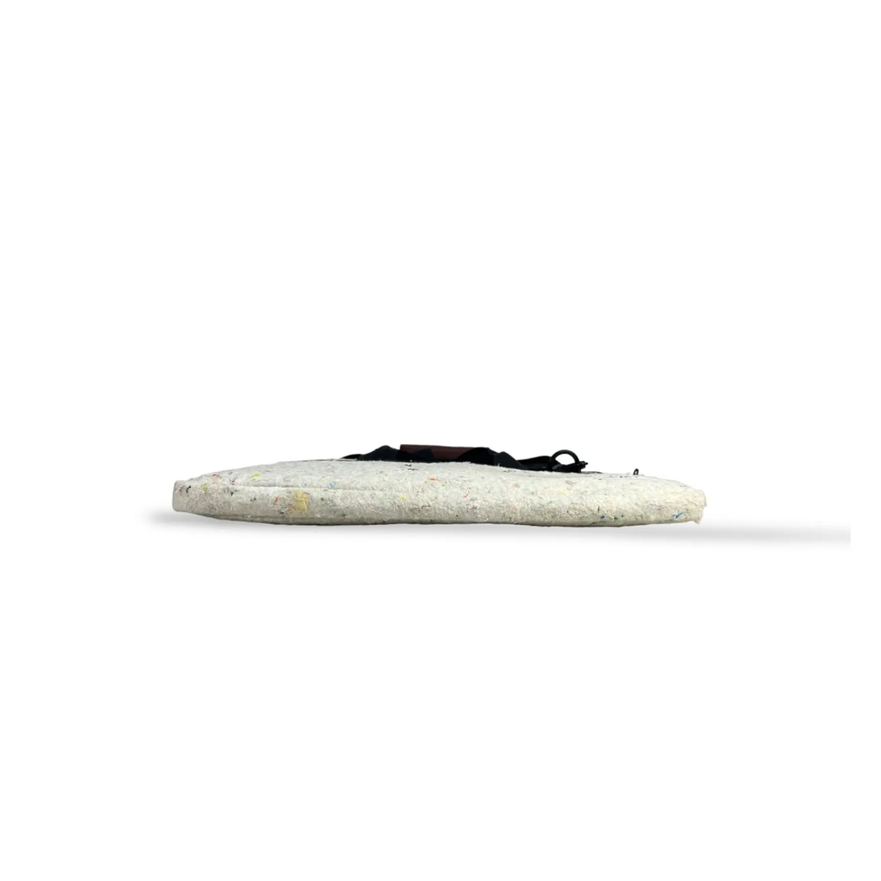 The Good Laptop Sleeve (15") in White Felt and Rescued Black Car Seat Belts