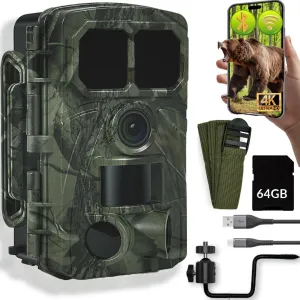 The Men's Authority M. A. C. Tactics® 4K Trail Camera Equipped 48MP Resolution,Game Camera with Night Vision Perfect for Wildlife, Home Security & Hunting (Green Camouflage)