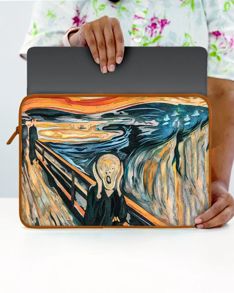 The Scream in Technicolor [Edvard Munch] MacBook / Laptop-Sleeve