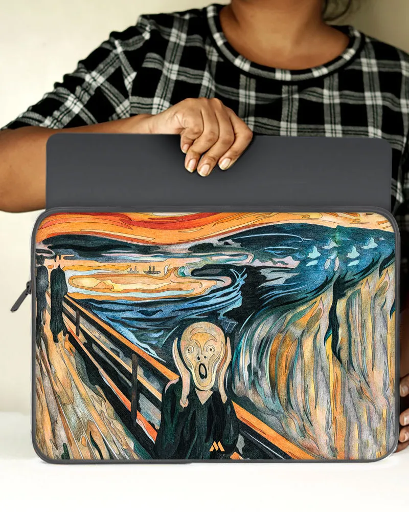 The Scream in Technicolor [Edvard Munch] MacBook / Laptop-Sleeve