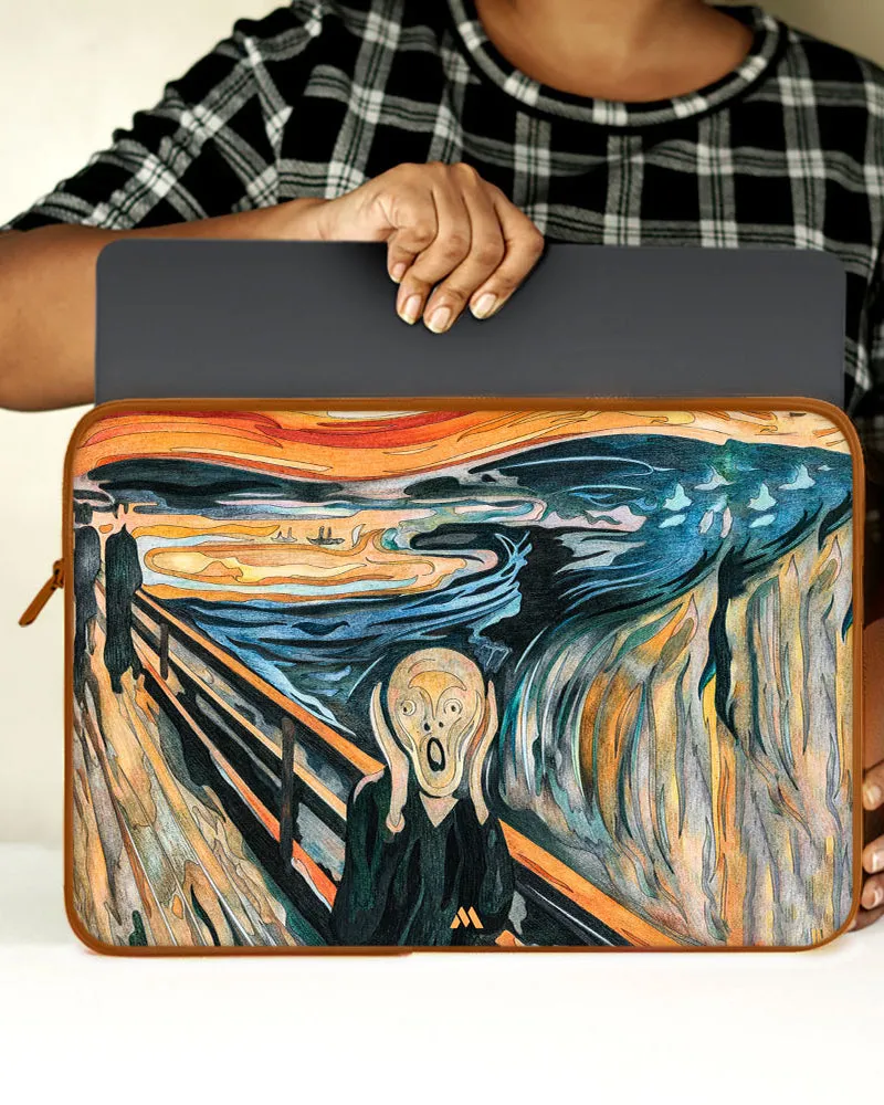The Scream in Technicolor [Edvard Munch] MacBook / Laptop-Sleeve