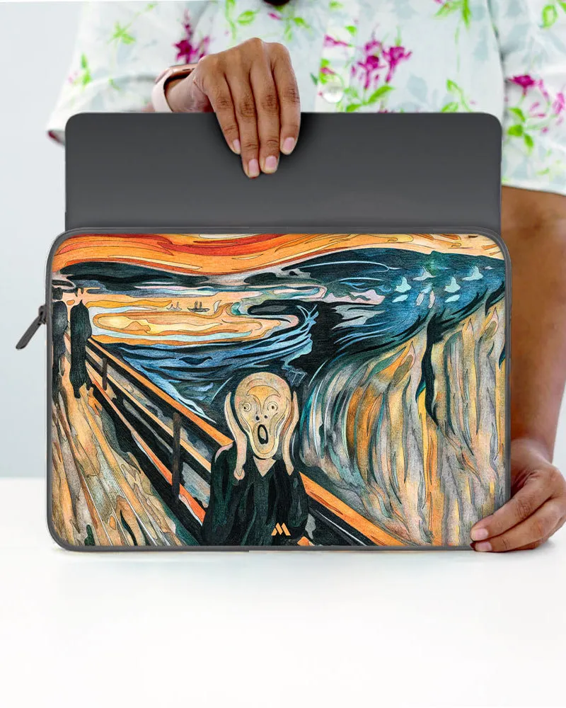 The Scream in Technicolor [Edvard Munch] MacBook / Laptop-Sleeve