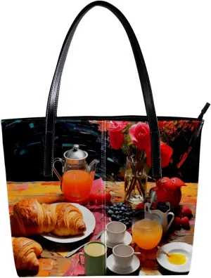 The Tote Bag For Women,Bags For Women,Reusable Shopping Bags,Breakfast Food Handbags