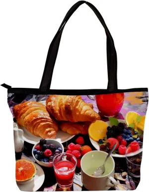 The Tote Bag For Women,Purses For Women,Handbags For Women,Breakfast Food Handbags