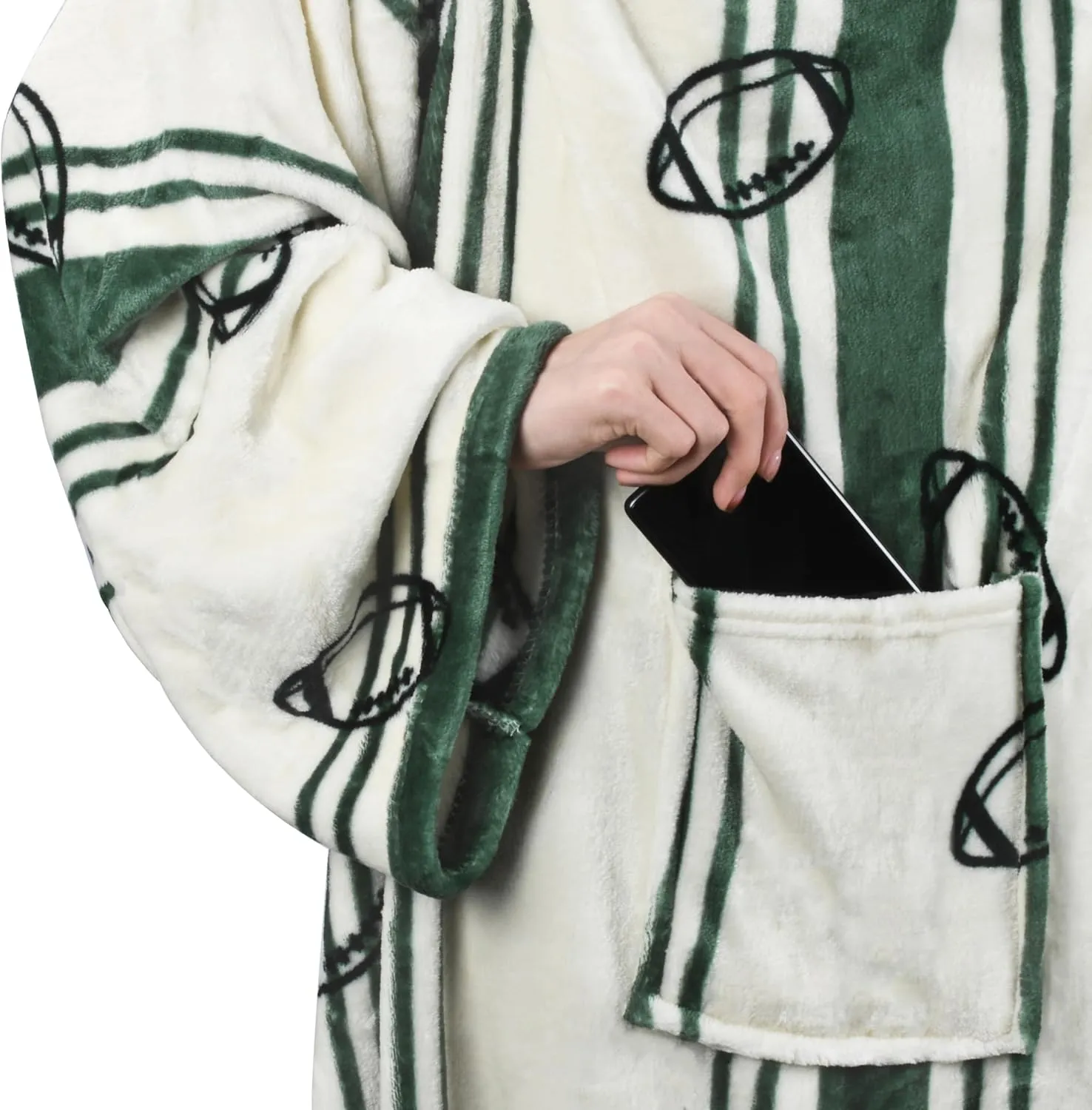 Tirrinia Fleece Wearable Blanket With Sleeves, Full Body Throw Reading Wrap TV Blankets, Bed Sofa and Couch, snuggle Gift for Adult Women Men Mom Grandma