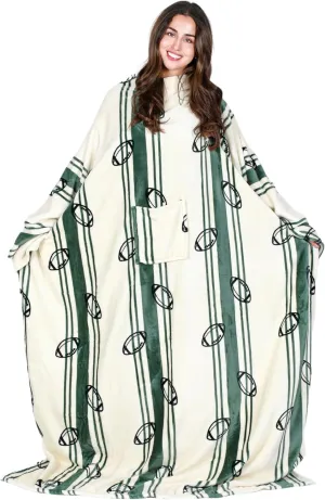 Tirrinia Fleece Wearable Blanket With Sleeves, Full Body Throw Reading Wrap TV Blankets, Bed Sofa and Couch, snuggle Gift for Adult Women Men Mom Grandma